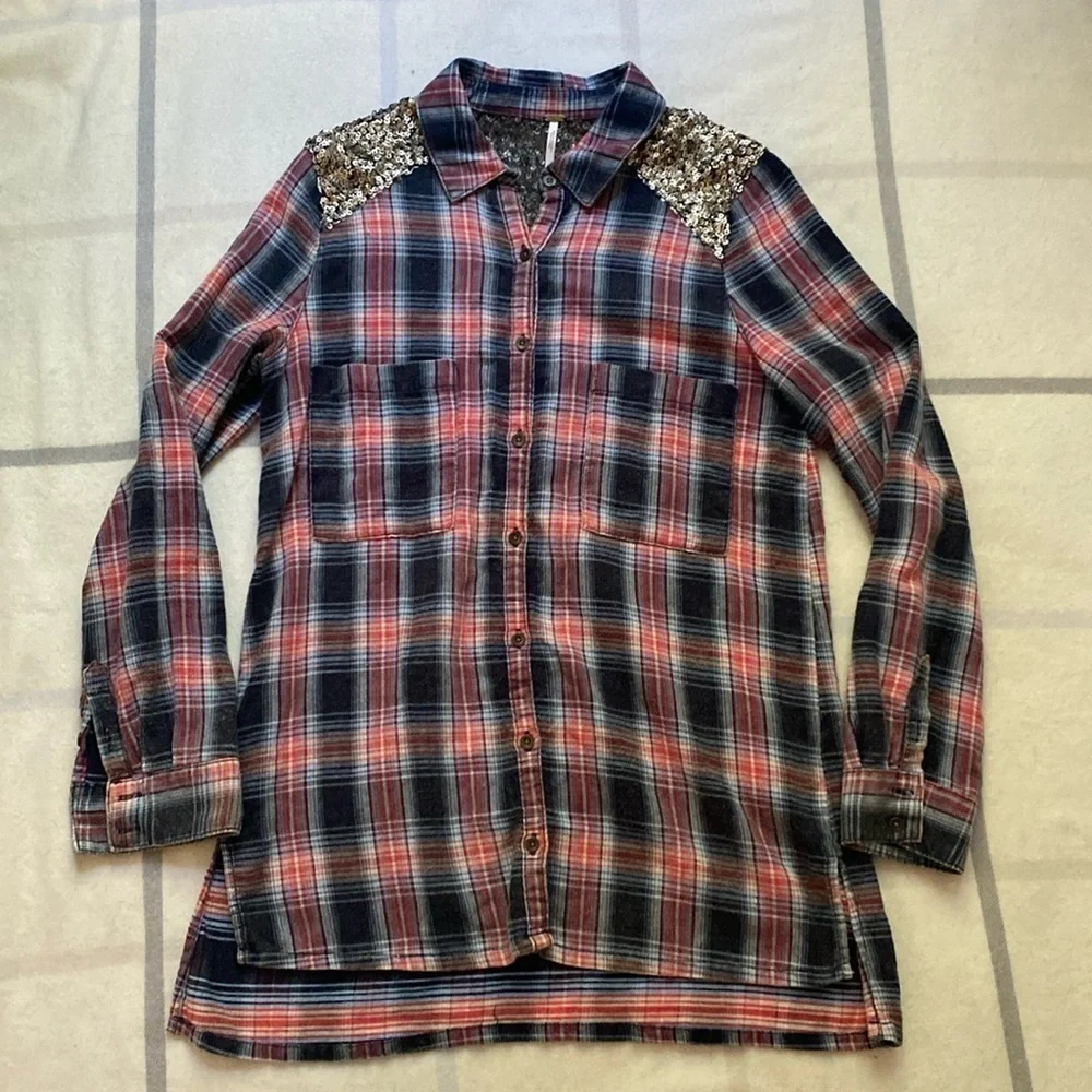 FP Little Bit of Sugar Sequence and Flannel Shirt Size Small